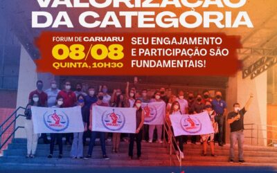 SINDJUD-PE CONVOCA CATEGORIA PARA ATO POR VALORIZAÇÃO EM CARUARU NO DIA 08/08; TRANSPORTE SAINDO DA CAPITAL ESTÁ CONFIRMADO