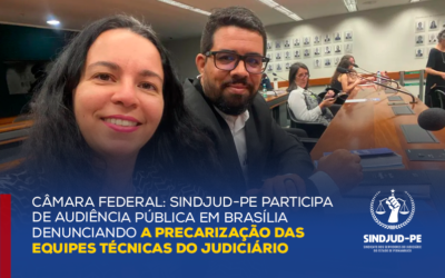 Câmara Federal: SINDJUD-PE participa de audiência pública em Brasília denunciando a precarização das equipes técnicas do judiciário