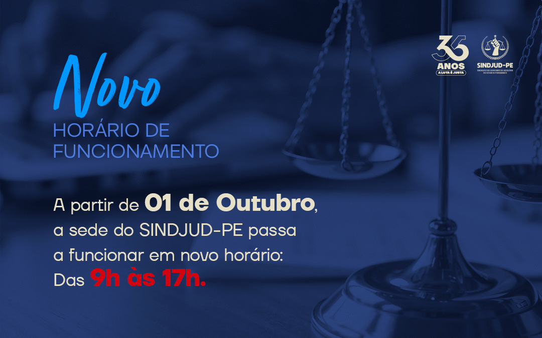 ATENÇÃO, CATEGORIA! NOVO HORÁRIO DE FUNCIONAMENTO